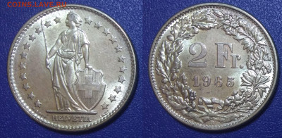 Швейцария 2 франка, 1965 до 27.03.2020 г. 22-00 по Москв - 9