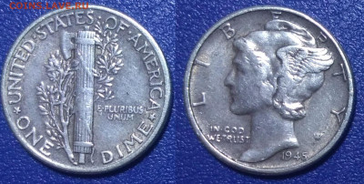США 1 дайм, 1945 до 27.03.2020 г. 22-00 по Москв - 11
