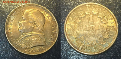 Италия Ватикан 1 лира 1866г, Великобритания 6 пенсов 1887г - IMG_8793.JPG