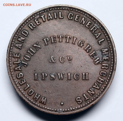 1 пенни Австралия Квинсленд токен 1865 - 31-03-20 - 23-10 - 2222