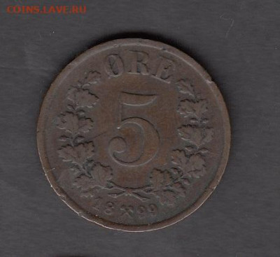 Норвегия 1899 5 эре до 01 04 - 145