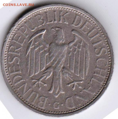 ФРГ 1 марка 1973 г. G до 24.00 04.04. 20 г. - 013