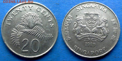 Сингапур - 20 центов 1989 года (Флора) до 3.04 - Сингапур 20 центов, 1989