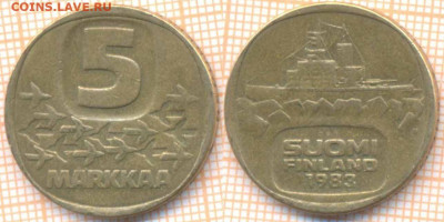 Финляндия 5 марок 1983 г., до 04.04.2020 г. 22.00 по Москве - Финляндия 5 марок 1983 439