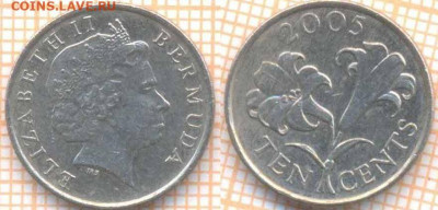 Бермуды 10 центов 2005 г., до 05.04.2020 г. 22.00 по Москве - Бермуды 10 центов 2005 456