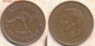 Австралия полпенни 1948 г., до 06.04.2020 г. 22.00 по Москв - Австралия полпенни 1948 464