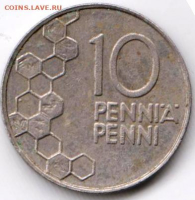 Финляндия 10 пенни 1990 г. до 24.00 07.04. 20 г. - 075
