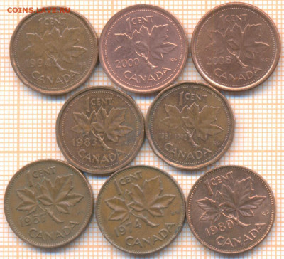 Канада 8 монет по 1 центу, до 07.04.2020 г. 22.00 по Москве - Канада 8 центов 478