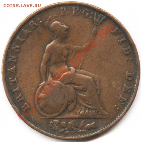GB Виктория. Полпенни 1852 - Полпенни 1852 р