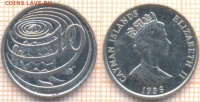 Каймановы острова 10 центов 1996, до 08.04.2020 г. 22.00 по - Кайманы 10 центов 1996 493