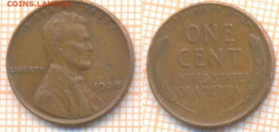 США 1 цент 1938 г., до 08.04.2020 г. 22.00 по Москве - США 1 цент 1938 497