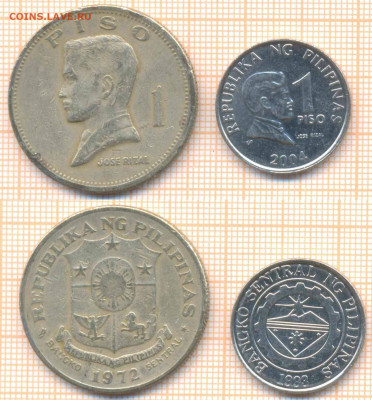 Филиппины 1 писо 1972,2004 г., до 08.04.2020 г. 22.00 по Мос - Филиппины 1 писо 1972 2004 492