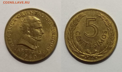 Уругвай 5 сентесимос 1960 г Хосе Артигас - 7.04 22:00мск - IMG_20200329_101847