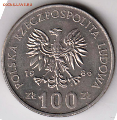 ПОЛЬША 100 злотых 1986 г. Владислав I до 24.00 11.04. 20 г. - 006