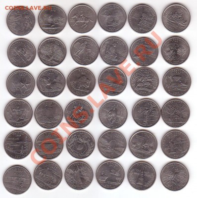 набор 36 монет quarter dollar (штаты) до 3.09.11 23-00 мск - kvoter_all