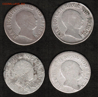 Германия-Бавария - 6 крейцеров (1807-1813) - 4 штуки - Бавария