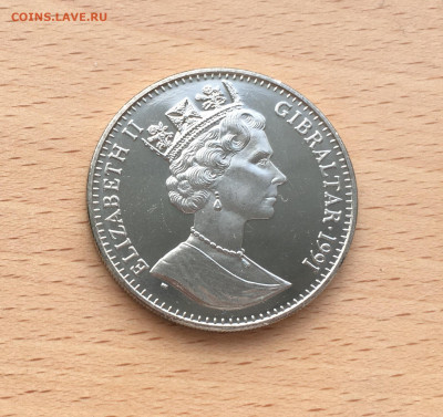 Гибралтар 1 крона 1991 Олимпийские игры Барселона метание - IMG_0718.JPG