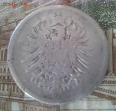 1 марка Германия  1875  до 12.04.20 20:00 МСК - Фото0981