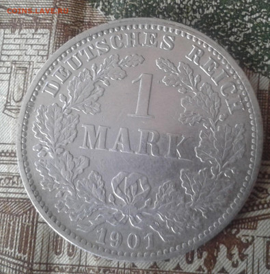 1 марка Германия 1901 до 12.04.20 20:00 МСК - Фото0987