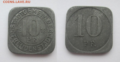 Нотгельды Германии. Обзорная тема. - 10 пф. 1918г. Фройденштадт, железо.JPG
