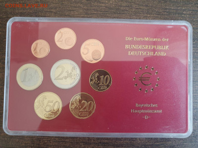 Германия набор ЕВРО 2005 г. D. 8 монет Proof. 14.04 22.10 - Германия годовой набор 2004 г. D 1..