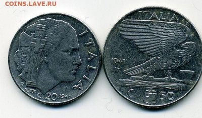 Фашистская Италия 1941гг. 20 и 50 чентезимо. до 15 04 20 - File0463