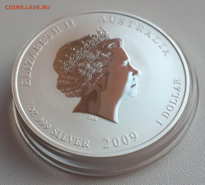 Серебро Австралия 1 доллар 2009 Год быка позолоченного до 14 - 1 (38)
