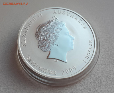 Серебро Австралия 1 доллар 2009 Год быка позолоченного до 14 - 1 (37)