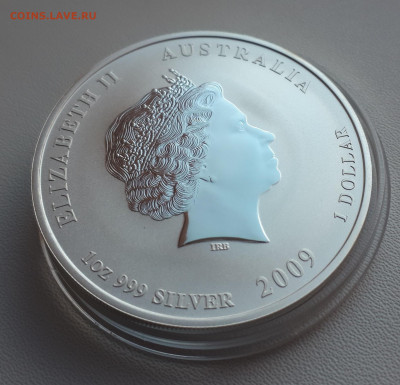 Серебро Австралия 1 доллар 2009 Год быка позолоченного до 14 - 1 (32)