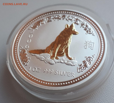 Австралия 1 доллар, 2006 Год собаки позолоченной до 14.04 - 1 (62)