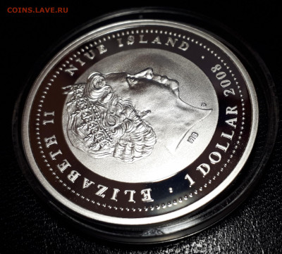 Серебро. Ниуэ 1 доллар, 2008 Год быка до 14.04. - 1 (127)