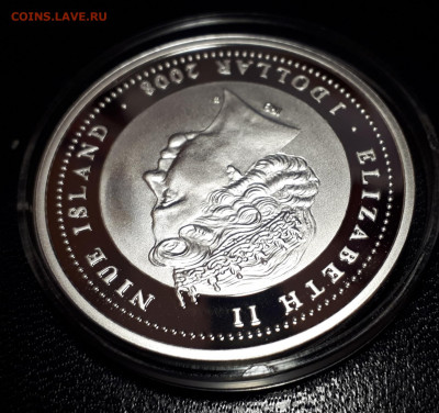 Серебро. Ниуэ 1 доллар, 2008 Год быка до 14.04. - 1 (125)