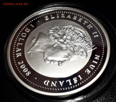 Серебро. Ниуэ 1 доллар, 2008 Год быка до 14.04. - 1 (124)