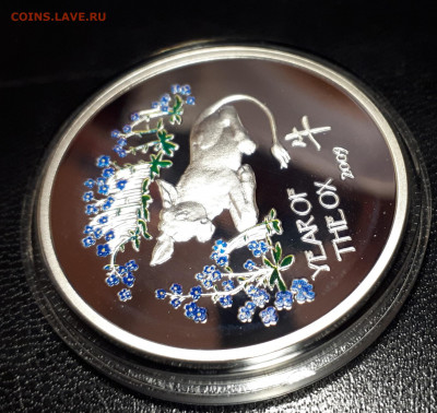 Серебро. Ниуэ 1 доллар, 2008 Год быка до 14.04. - 1 (122)