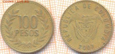 Колумбия 100 песо 2007 г., до 15.04.2020 г. 22.00 по Москве - Колумбия 100 песо 2007 580