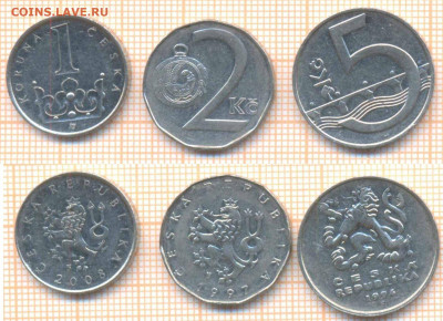 Чехия 3 монеты, до 16.04.2020 г. 22.00 по Москве - Чехия 3 мон 583