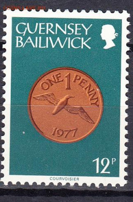 GUERNSEY  1979 монеты на марках 1м 12п до 16 04 - 93
