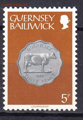 GUERNSEY  1979 монеты на марках 1м 5п до 16 04 - 95