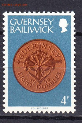 GUERNSEY  1979 монеты на марках 1м 4п до 16 04 - 96