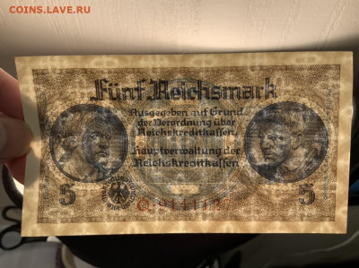Германия 5 рейхсмарок 1939 года UNC до 18.04 в 22:00 - C4F51E7D-B2C4-45E1-81DF-C5E6400B950A