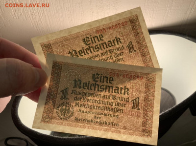 Германия 1 рейхсмарка 1939 UNC номера к ряду до18.04 в 22:00 - B7D72F70-00ED-4553-8DC8-A4C035480602