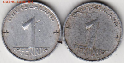 ГДР 1 пфенниг 1952, 1953 г. А до 24.00 20.04. 20 г. - 027