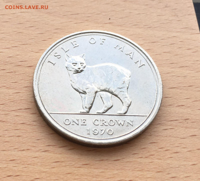 Крона Шайба Остров Мэн 1 крона 1970 Кошка кот Мэнкс фауна - IMG_0790.JPG