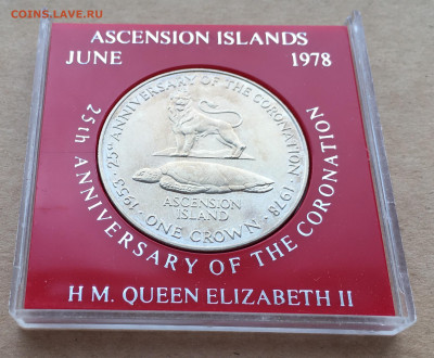 Крона Шайба Остров Вознесения 25 пенсов 1978 Лев Черепаха - IMG_0865.JPG