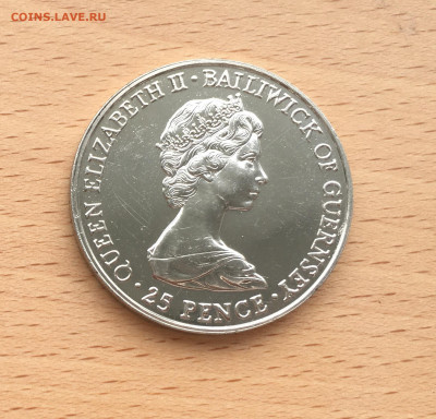 Крона Шайба Гернси 25 пенсов 1980 80 лет юбилей королевы - IMG_0979.JPG