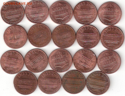 США: 1цент - 19шт. разные 1 - 1цент США -19шт А 1