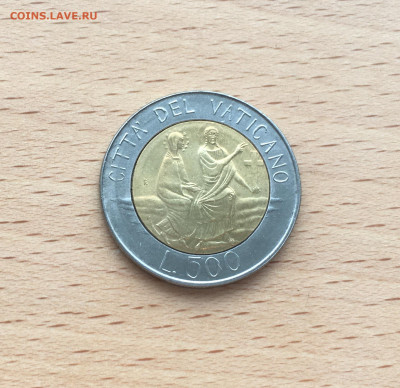 биметалл Ватикан 500 лир 1986 UNC Иисус Христос и Дева Мария - IMG_0469.JPG