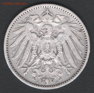 Германия 1 марка 1903 A до 19.04.2020 21.00 мск - Германия 1марка1903А а