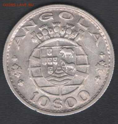 Ангола 10 эскудо 1955 до 19.04.2020 21.00 мск - Ангола 10эскудо55 а