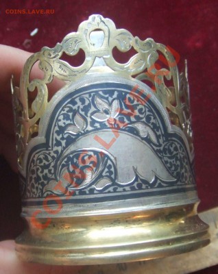 ПОСТАКАННИК.СЕРЕБРО.РЕЗЬБА.ЧЕРНЬ.875пр.91.6гр. - подст-2
